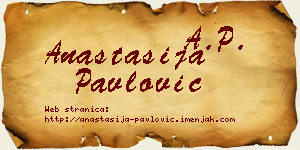 Anastasija Pavlović vizit kartica
